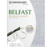 Zweigart Belfast Precut 32 ct. 3609 Colour 7479 Mini Dots Grey/White, Handmade Fabric Made of 100% Linen for Embroidery, 48 x 68 cm