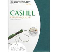 Zweigart Caschel Precut 28 Carat 3281 Colour 5153 Petrol Handmade Fabric 100% Linen for Embroidery 48 x 68 cm