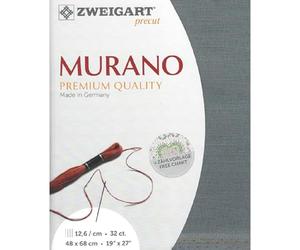 Zweigart Murano Precut 32 ct. 3984 Colour 7107 Charcoal Grey Handmade Fabric for Embroidery 48 x 68 cm