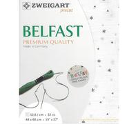 Zweigart Sparkle White/Grey Stars (1369) 32 Count Belfast Linen Evenweave Fat Quarter Measuring 70cm x 50cm (27 x 19 Inches)