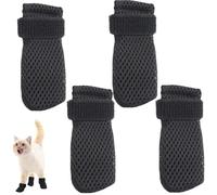 Zwenjuan 4 Pack Anti Scratch Cat Boots,Adjustable Breathable Mesh Cat Shoes, Soft Paw Protector for Nail Trimming, Bathing & Grooming, Washable Anti-Slip Claw Covers