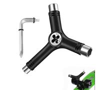 Zwenjuan Multifunctional Portable Skateboard Y Tool,Portable Skateboard Y Tool Set Metal Skate Tool Portable Y-Tool with Y-Allen Key and L-Phillips Wrench for Longboard and Skateboard Repair(Black)