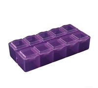 ZWEquipint 10-Compartment PP Plastic Storage Box Organizer Container For Screws, Jewelry, Craft Parts,Components And Small Items,9X4x2 Cm, Transparent Lid, Lockable(purple)