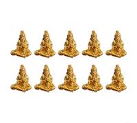 ZWEquipint 10 Pack Miniature Elephant Figurines Southeast Asian Resin Ornaments 3-3.5cm Small Decor For Terrarium Home Office Shelf Display(11#Meditation)