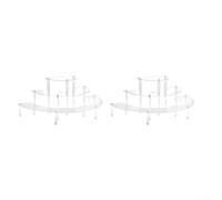 ZWEquipint 2 Pack Clear Acrylic Display Risers 3 Tier Half Moon Stand for Cupcakes Perfume Collectibles Organizer 14.8x7.4x5.7 Inch(display rack)
