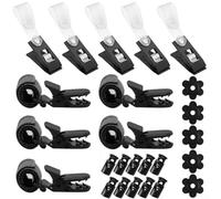 ZWEquipint 25Pcs Heavy-Duty Windproof Clips For Garden Flags And Banners,Plastic And Rubber Stoppers Kit, Secure Outdoor Decor Against Strong Winds, Black Hardware Accessories