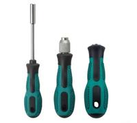 ZWEquipint 3Pcs Screwdriver Handle Set With Non-Slip Grip, 1/4 Inch Hex Quick Change Holder, Magnetic Alloy Steel Bits For Home Repair