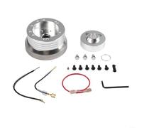 ZWEquipint 5 And 6 Hole Steering Wheel Hub Adapter,For Chevy For GMC For Buick For Pontiac For Oldsmobile,Replacement Silver Aluminium Alloy 1969-1994 Compatible Models