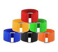 ZWEquipint 6 PCS Three Legged Race Bands Elastic, Colorful Nylon Team Building Props For Outdoor Games, School Sports Day And Party Activities (Red, Green, Blue, Black, Orange, Yellow)