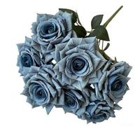 ZWEquipint 7-Head Artificial Flowers For Home Decor, 41Cm Simulation Floral Arrangement For Living Room Bedroom Wedding Centerpiece, White Blue(Blue)