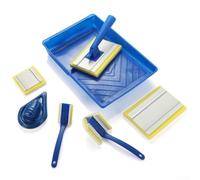 ZWEquipint 7 Inch Painting Brush Set Edge Line And Triangle Brush For Wall Decoration Detail Work Sponge PP PTR Plastic Handle Compact Design For Professional And DIY Residential Commercial Use