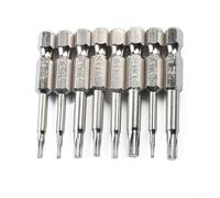 ZWEquipint 8-Piece For Torx Screwdriver Bit Set, 50Mm Length,1/4" Hex Shank,Magnetic Tips, Alloy Steel With Chrome Plating, For T5/T8/T9/T10/T15/T20/T25,DIY Use