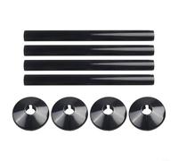 ZWEquipint 8 Piece Radiator Pipe Cover Set,15Mm Chrome Effect Collars Bathroom Heating Pipe Sleeves Cut To Fit Home Improvement Plumbing Fixtures 200Mm Length(Black)
