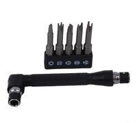 ZWEquipint 90 Degree Wrench and 5-Piece 50mm Special-Shaped Screwdriver Bit Set, Chrome-Vanadium Alloy Steel, Triangle Y U Three Four Points, for Appliance and Toy Repair