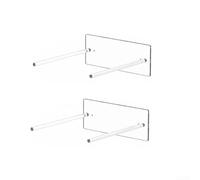 ZWEquipint Acrylic Cowboy Hat Wall Hanger For Western Sun Hats, Clear Space Saving Hat Organizer Rack, Install Display Holder For Office Shop, 25.5x9.5x25.5cm(2pcs)