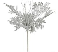 ZWEquipint Artificial Christmas Tree 40Cm Glitter Pine Needles Plastic Holiday Decoration(Silver)