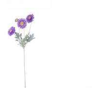 ZWEquipint Artificial Chrysanthemum Silk Pine Needle Flower Realistic Lifelike Decoration For Wedding Home Decor Photography Props Tall Single Stem Easy Arrange(Purple)