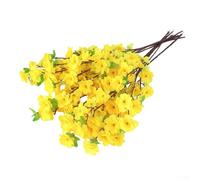 ZWEquipint Artificial Peach Blossom Branches 66cm Fake for CHERRY Blossom Stems for Spring Wedding Home Decor Hotel Party Centerpiece Pink Rose Red Yellow Purple(yellow)