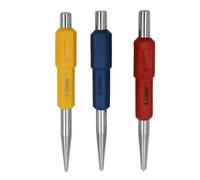 ZWEquipint Automatic Centre Punch Set 3pcs Adjustable Loaded Spring Punch for Metal Drilling Positioning 2.5mm 3.0mm 4.0mm Chromium-Vanadium Steel Tools Kit with Colour Coded Handles