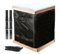 ZWEquipint Beehive Insulation Cover, 3-Layer 600D Oxford Winter Wrap With Pearl Cotton, Windproof Moisture-Proof Cold Protection, Adjustable Straps For Standard Hives, 18X23.5 Inch, Black