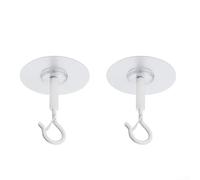 ZWEquipint Carbon Steel Ceiling Hooks for Hanging Plants, Lanterns & Wind Chimes, No-Drill Wall Mount for Indoor Outdoor Decor, Black(D)
