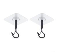 ZWEquipint Carbon Steel Ceiling Hooks for Hanging Plants, Lanterns & Wind Chimes, No-Drill Wall Mount for Indoor Outdoor Decor, Black(A)