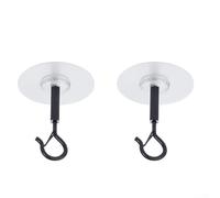 ZWEquipint Carbon Steel Ceiling Hooks for Hanging Plants, Lanterns & Wind Chimes, No-Drill Wall Mount for Indoor Outdoor Decor, Black(C)