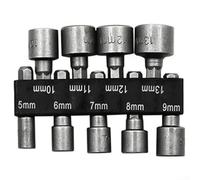 ZWEquipint Chrome Vanadium Steel Nut Driver Socket Bit Set 1/4 Inch Hex Shank For Drill Screwdriver Auto Repair DIY Household Tools 9PCS(9PCS)