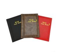 ZWEquipint Coin Collection Book 120-Grid Loose-Leaf Album for Commemorative Coins Medals Badges up to 28mm, PVC for PAGES Artificial Leather Cover(3)