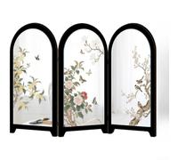 ZWEquipint Creative Chinese Style Acrylic Folding Screen Mirror, 3D Display Tabletop Decor For Home Office Shelf, Elegant Oriental Design Ornament 23X33cm(A)