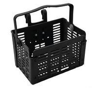 ZWEquipint Foldable Bicycle Basket, Detachable Handlebar Front Carrier for Cycling, Solid PP Construction with Anti-Scratch Design, Portable Storage for MTB and City Bikes, Black