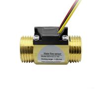 ZWEquipint G1/2 Brass Water Flow Sensor, Cast Copper Turbine Meter for Electric Heaters & Gas Boilers, 1-30L/min, DC 5V