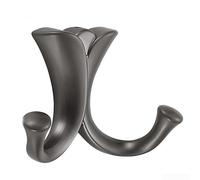 ZWEquipint Heavy Duty Zinc Alloy Wall Hook, Dual Coat Hooks For Entryway Shoe Cabinet Wardrobe, Modern Minimalist Double Hanger For Kitchen Bathroom(Gray)