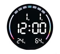 ZWEquipint Large Digital Wall Clock with Temperature Humidity, Auto Dimming LED Display, Dual Alarm Countdown Timer, Remote Control Night Light for Home Office(white)