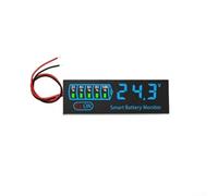 ZWEquipint LED Battery Level Indicator,For 7-55V DC,Li-Ion 3S-12S & Acid 12V-48V Tester With Low Voltage Alarm And Power-Off Memory, Red Display(Blue)