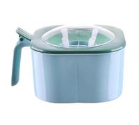ZWEquipint Multi-Grid Spice Storage Box With Built-In Handle And Measuring Spoons Large Capacity Seasoning Organizer Jar For Kitchen Counter Easy Transport(light blue)