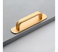ZWEquipint No Drill Cabinet Knobs Aluminum Alloy Door Handle Pull for Sliding Doors Bathroom Security Frosted Finish Black Gray Sand Gold Easy Install Modern Hardware(180mm gold)