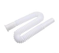 ZWEquipint Plastic Sink Waste Connector 70Cm Long, Expandable 32Mm Corrugated Drain Tube For Basin U-Bend S-Trap, White