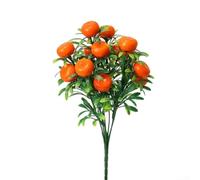 ZWEquipint Simulated Orange Fortune Fruit Branches, 7-Fork Artificial Fake Fruit Stems For Home Wedding Party Decor, Plastic Foam Floral Arrangement(Oranges)