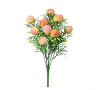 ZWEquipint Simulated Orange Fortune Fruit Branches, 7-Fork Artificial Fake Fruit Stems For Home Wedding Party Decor, Plastic Foam Floral Arrangement(peaches)