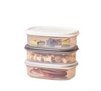 ZWEquipint Stackable For Mini Snack Storage Box With Lid, Portable PP Organizer For Snacks Office Supplies Crafts, Space Saving Sealed Container 9X6.5x2.7cm White