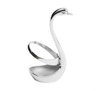 ZWEquipint Swan Shaped Stainless Steel Cutlery Holder Kitchen Utensil Organizer Spoon Fork Storage Stand Countertop Display Rack Metal Base (Silver)