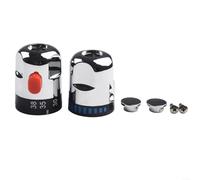 ZWEquipint Thermostatic and On Off Water Control Handles Compatible with Bath Shower Mixer Taps, ABS Chrome Pair Replacement with White Temperature Markings