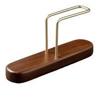 ZWEquipint V-Shape Coffee Filter Holder Stand For Pour Over, Solid Walnut Wood and Stainless Steel, Gold Finish, Holds 50 Papers, For Minimalist Kitchen Storage Organizer(Walnut Wood Style)