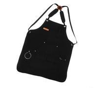 ZWEquipint Welding Apron Heavy Duty Thick Canvas with Cross Back Straps, Multi-Pocket Protective Gear for Welders, Blacksmiths & Carpenters, Adjustable Fit XS to XL(IS BLACK)