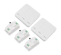 ZWEquipint Wireless Light Switch Kit 3-Gang Remote Control with 3 Receivers, No Wiring Needed RF 433MHz for Home, Expandable System for Hallway Garage Outdoor Lights, White