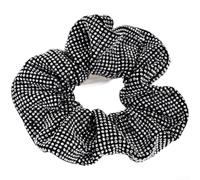 ZWEquipint Women's Sparkling Rhinestone Pleated Hair Tie High Elastic Spandex Ponytail Elastic for Fashion Commuting Dark Diamond(Gray)
