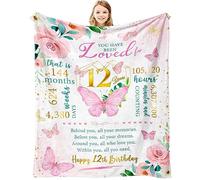 ZWERIVP 12 Year Old Girl Birthday Gifts, Best Present for 12 Year Old Girl, 12th Kid Birthday Gift Ideas, Bday Presents for Age 12, 12th Bday Decorations for Kid Throw Blanket 60"X50"