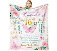 ZWERIVP Sweet 16 Gifts for Girls, 16th Birthday Present for Girls, 16 Year Old Girl Birthday Gift Ideas, Sweet Sixteen Bday Present, 16 Bday Decorations Throw Blanket 60" X50