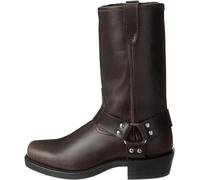 ZWESKUX Men's PU Leather Motorcycle Boots Knight Mid-Calf Boots Square Toe Western Cowboy Biker Boots,39,Brown